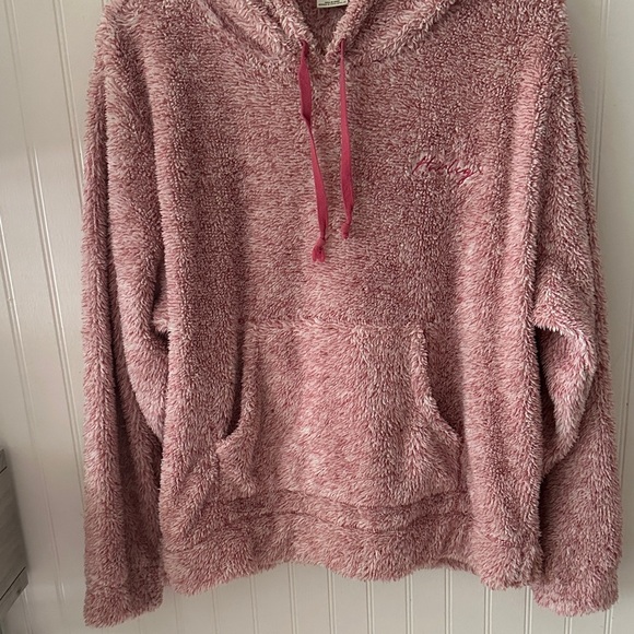 Hurley Cozy Pink Fleece Hoodie Kangaroo Pocket Sweater sz XL - Picture 5 of 13